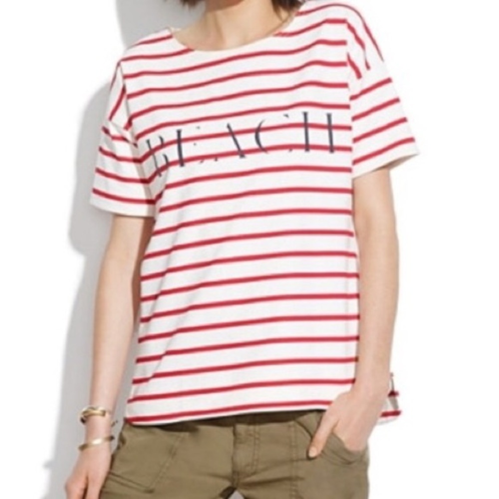 Madewell Beach Textured T Shirt sz XS Cotton